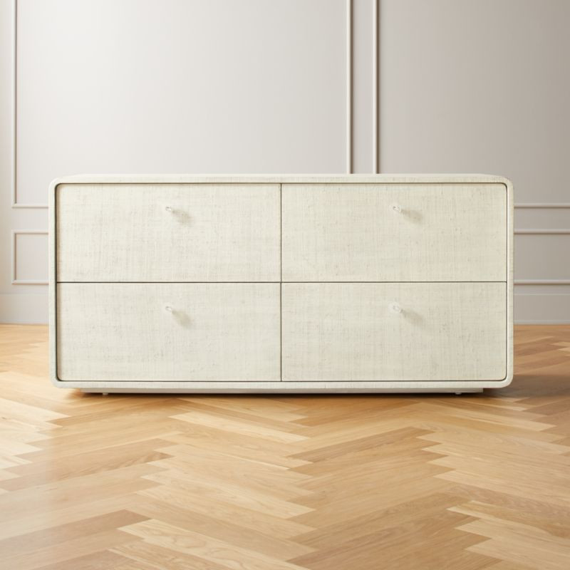 Archer Lacquered Linen Low Dresser + Reviews | CB2 | CB2