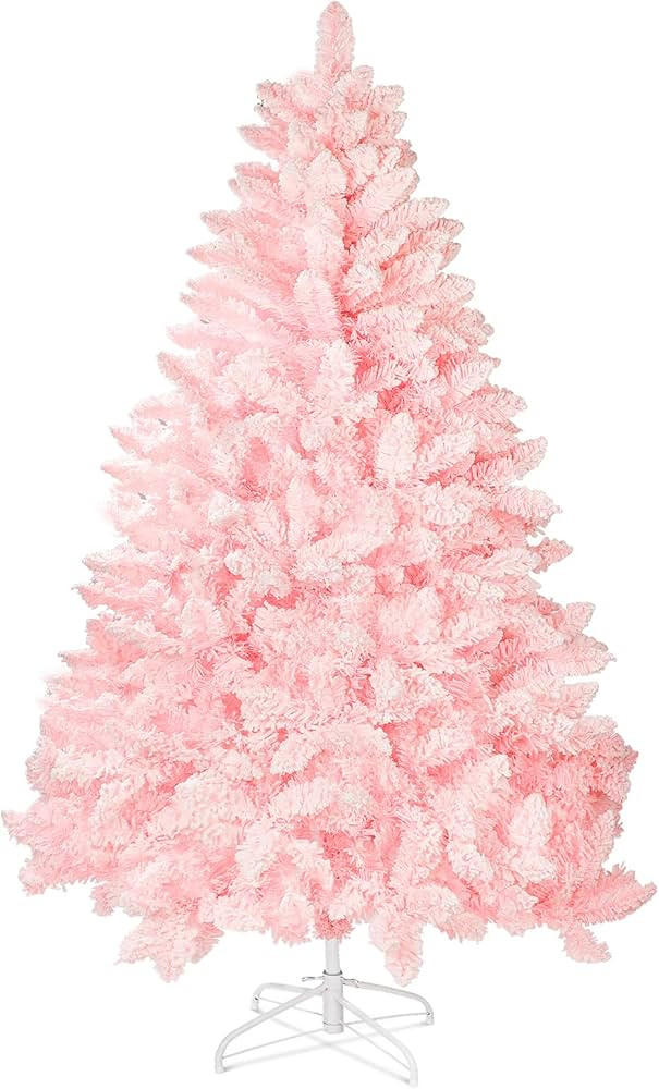 6 FT Snow Flocked Artificial Christmas Tree, Full Xmas Tree with 1000 Automatically Expanding Bra... | Amazon (US)