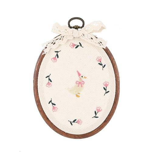 Chunful Felted Nursery Wall Decor Cute Wall Art Decorative Artwork for Nursery Themes Bathroom Living Room Classroom Home Decoration (Embroidered Goose) | Amazon (US)