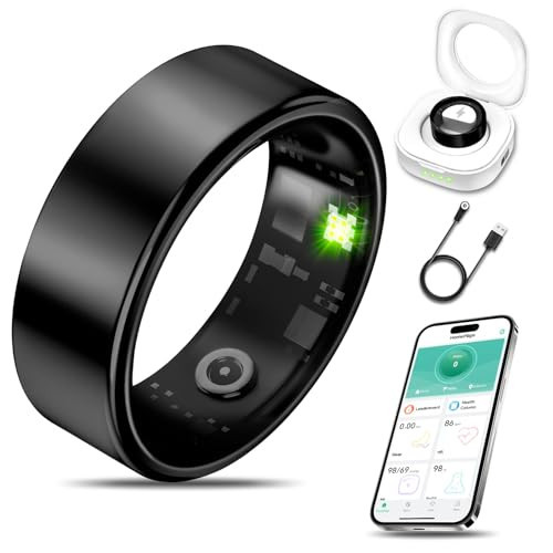 Milavan Smart Health Ring for Women Men Fitness Tracker with Heart Rate, Blood Oxygen, Blood Pressure, Sleep Monitoring, Step Counting, IP68 Waterproof for iPhone and Android, No APP Fee, Black 14 | Amazon (US)