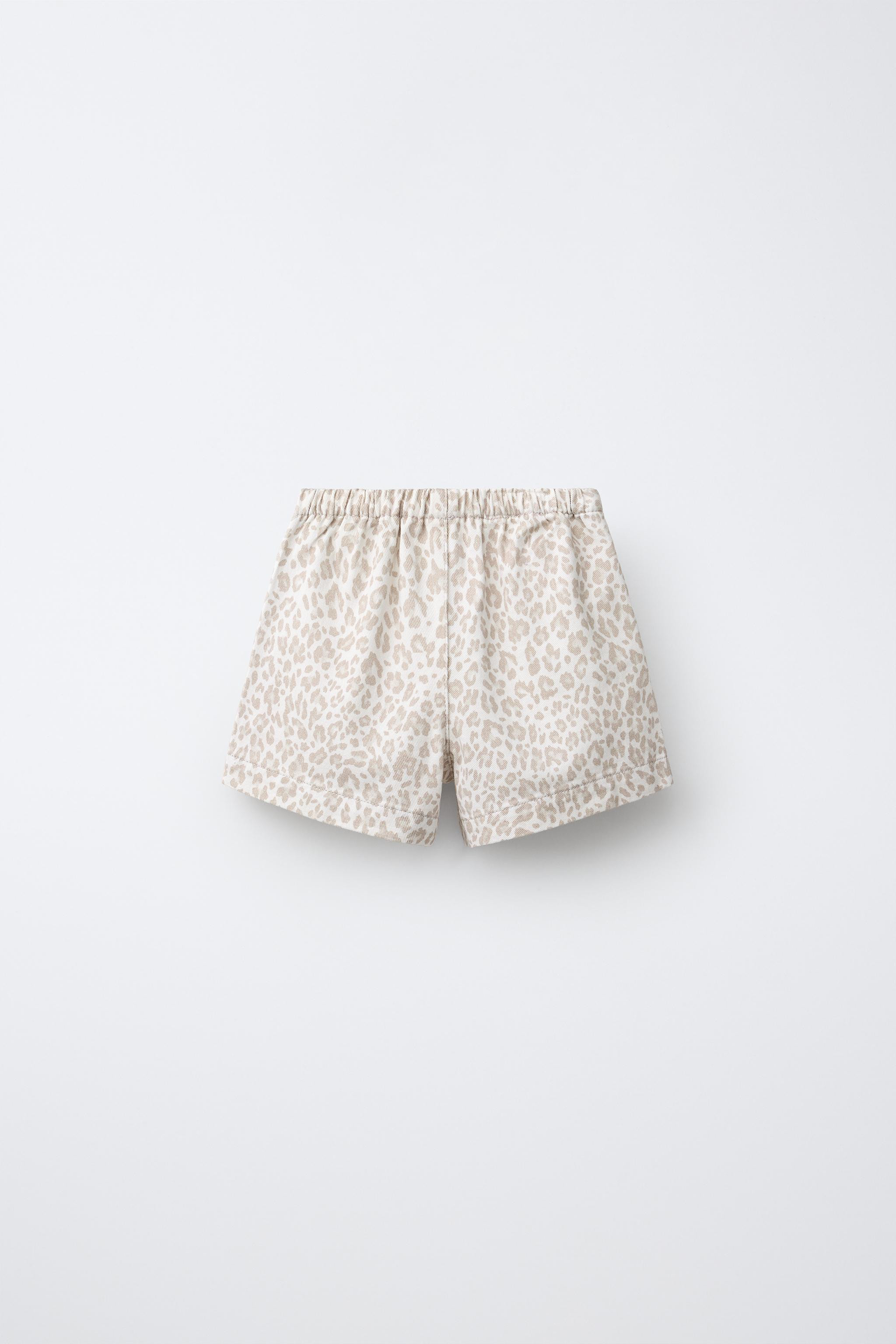 ANIMAL PRINT DENIM SHORTS | Zara US