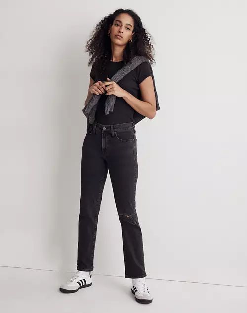 The Perfect Vintage Straight Jean in Rosella Wash: Ripped Edition | Madewell