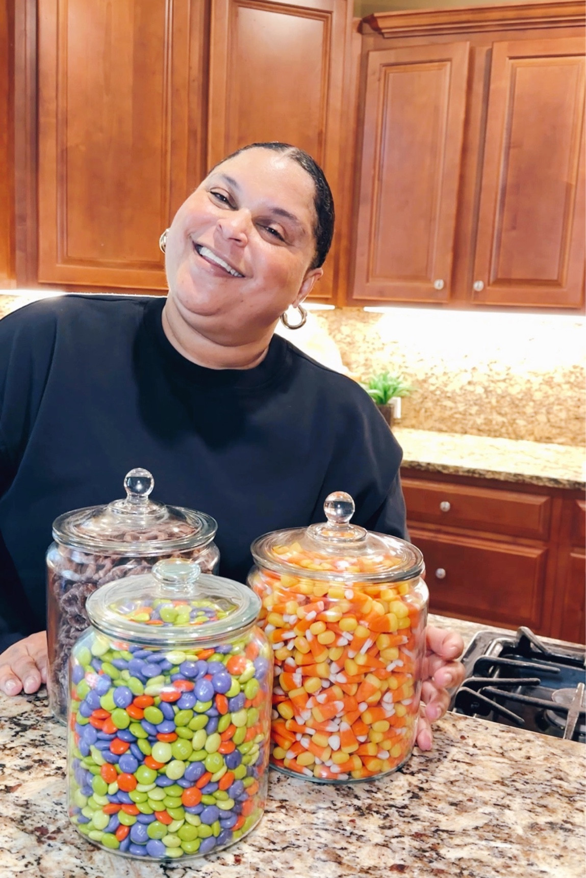 Easy fall reset with candy jars
Glass Jars with Lids Candy Corn Pretzels M&Ms Kitchen Decor 

#LTKhome 

#LTKSeasonal #LTKHalloween