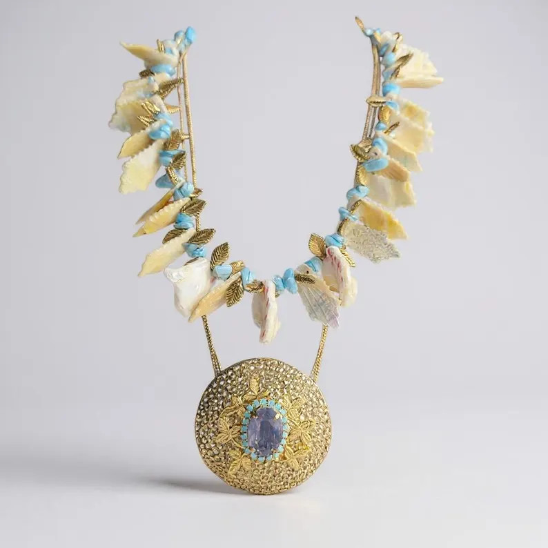 PALM BEACH STUDY-Curated Vintage Layered Necklace Set, 1970s Dauplaise, Custom Medallion w/ Miria... | Etsy (US)