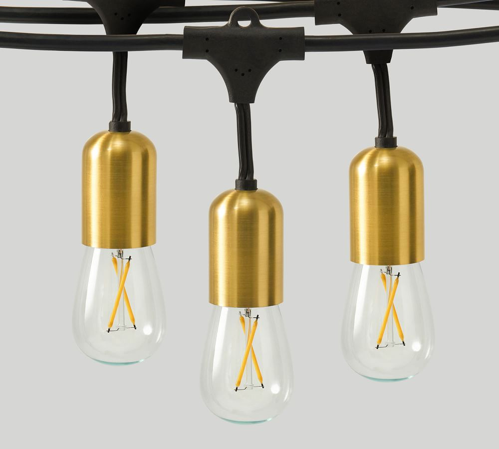 Brass Solar Heavy Duty Hanging String Lights - 48' | Pottery Barn (US)