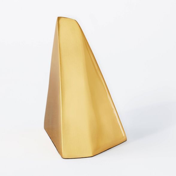 6.2" x 5.5" Metal Bookend Pyramid Gold - Threshold™ | Target