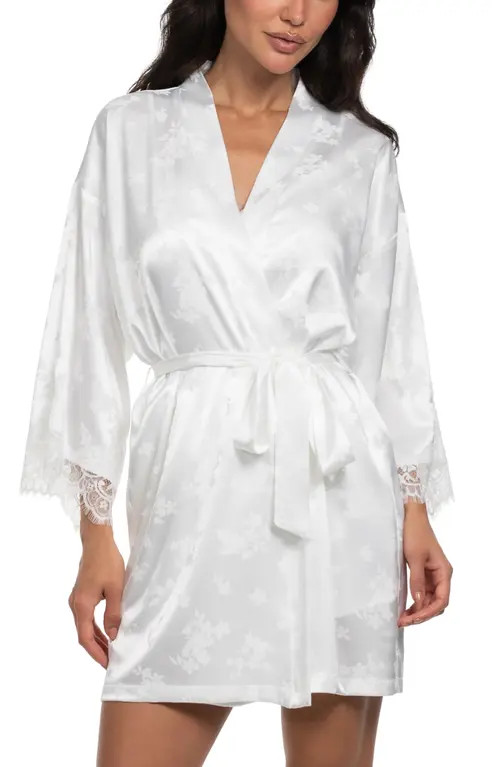 In Bloom by Jonquil Shane Jacquard Satin Robe in Ivory at Nordstrom, Size X-Small | Nordstrom