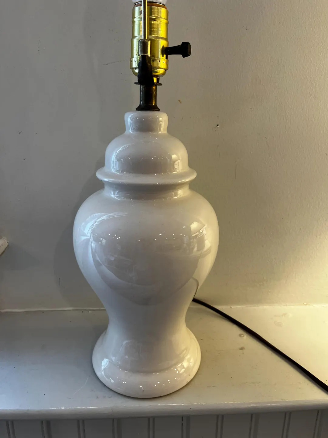 White Ceramic Ginger Jar Lamp - Etsy | Etsy (US)