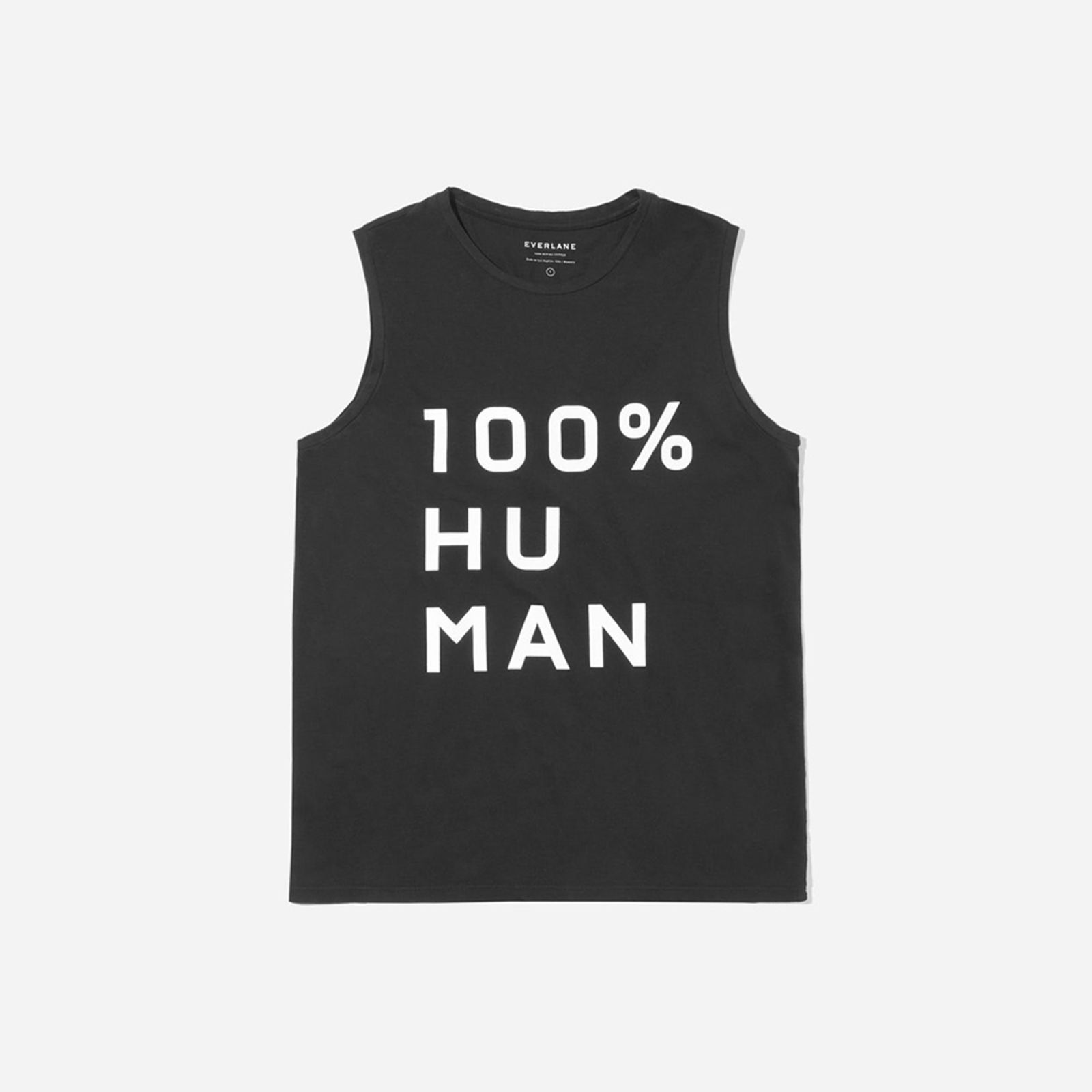 Women's 100% Human Muscle Tank in Large Print by Everlane in Black, Size XXS | Everlane