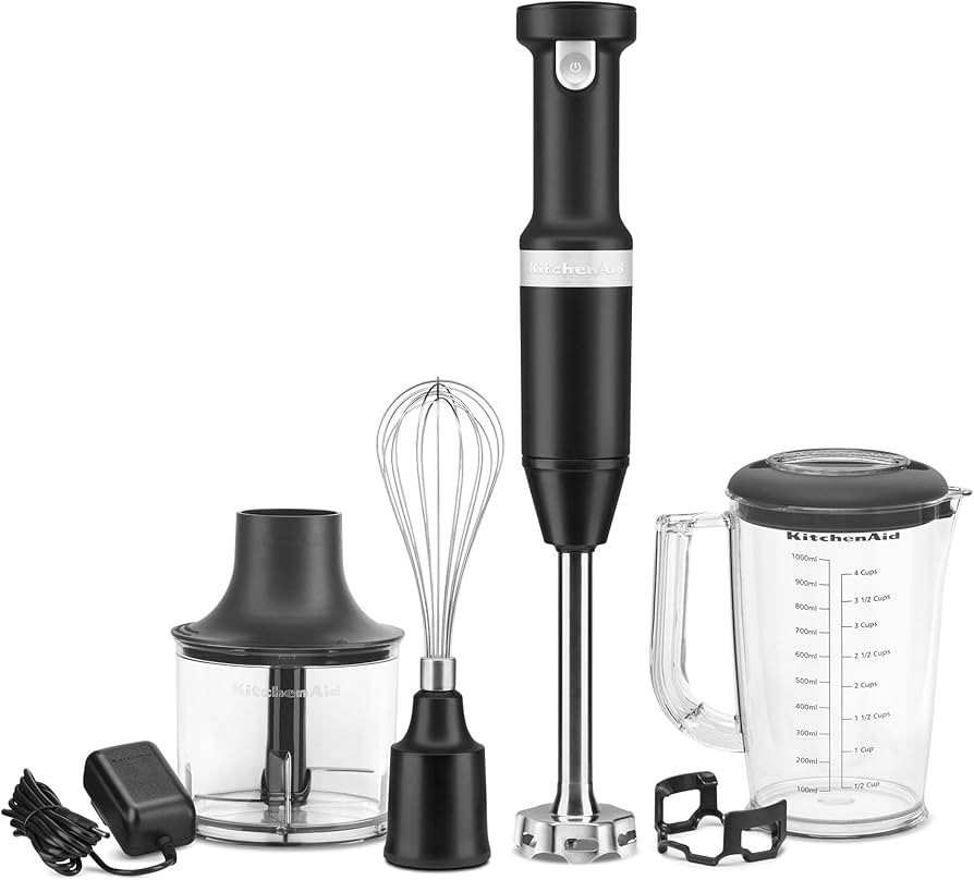 KitchenAid Cordless Variable Speed Hand Blender with Chopper and Whisk Attachment - KHBBV83, Matt... | Amazon (US)