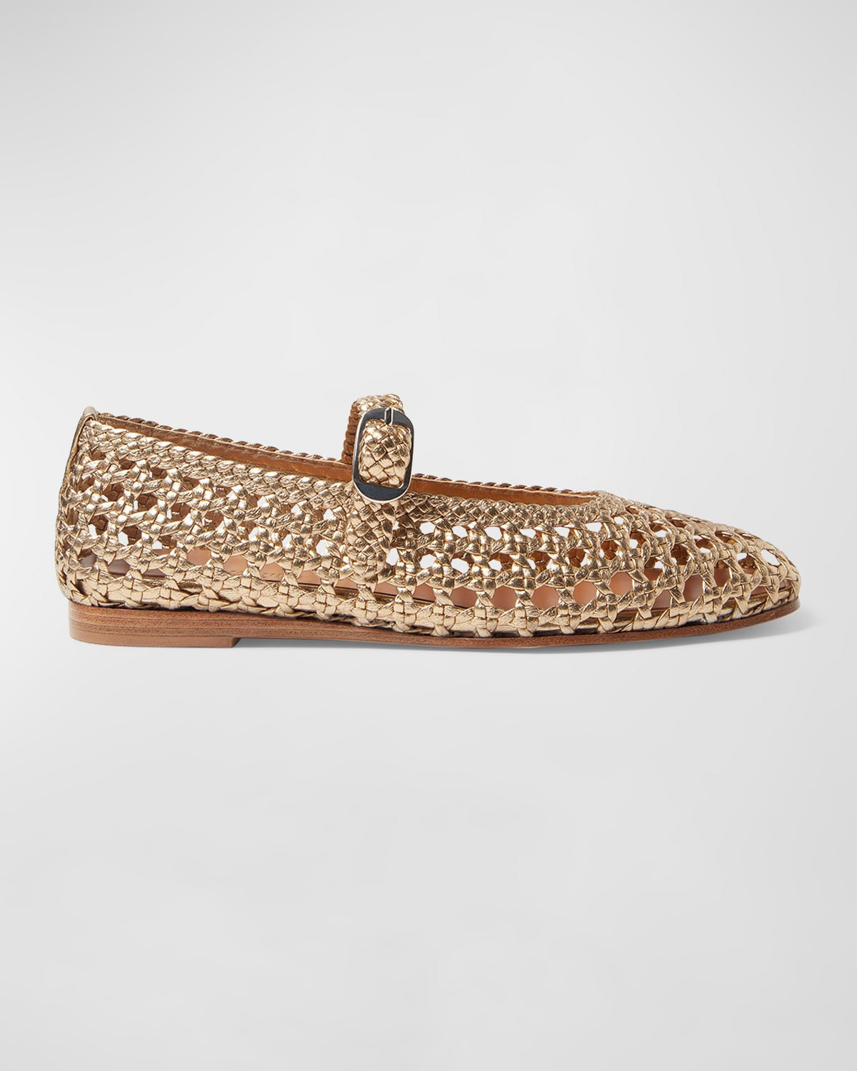 Woven Leather Mary Jane Ballerina Flats | Neiman Marcus