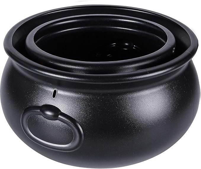 DIYDEC 12.6" and 7.4" Package Halloween Large Cauldron, 2pcs Black Plastic Witch Cauldron Kettle ... | Amazon (US)