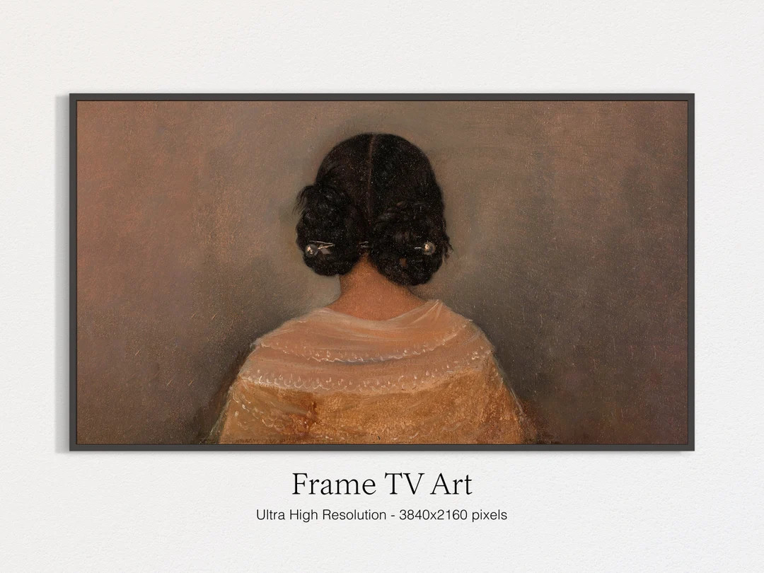 Samsung Frame TV Art, Vintage Portrait Painting, Girl with Braids, Tv Art, Art for TV, The Frame ... | Etsy (US)