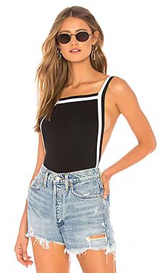 superdown Lizbeth Bodysuit in Black & White from Revolve.com | Revolve Clothing (Global)