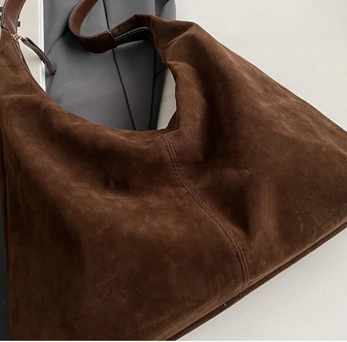 Trendy Suede Crescent Shoulder Bag Women Tote Bag Satchels Crossbody Purse Top-handle Travel Coll... | Amazon (US)