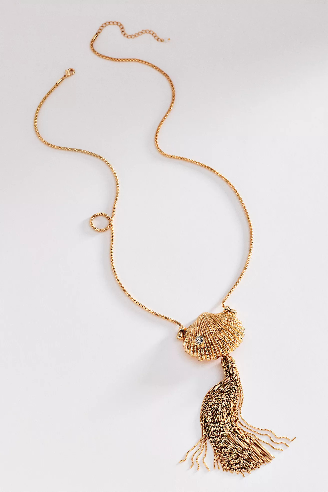 Gilded Shell and Tassel Pendant Necklace | Anthropologie (US)