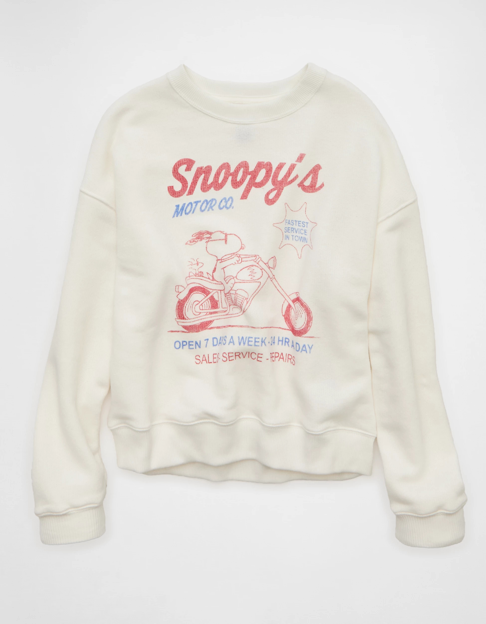 AE Snoopy Graphic Crew Neck Sweatshirt | American Eagle Outfitters (US & CA)