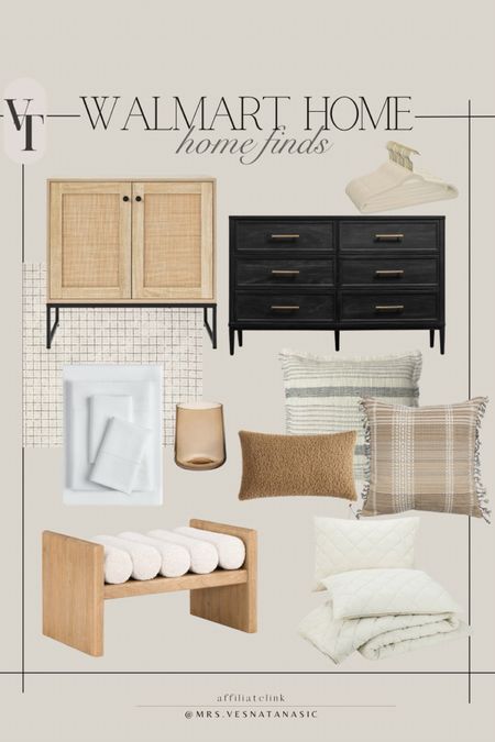 Walmart Home finds I am loving! This bench is stunning and such a good price. This bed is affordable and finally back in stock. 

Walmart home, Walmart find, Walmart home decor, Walmart, Walmart home decor, bed, dresser, cabinet, bedroom, bedding, bedroom inspo,dresser, 

#LTKhome #LTKsalealert #LTKSeasonal