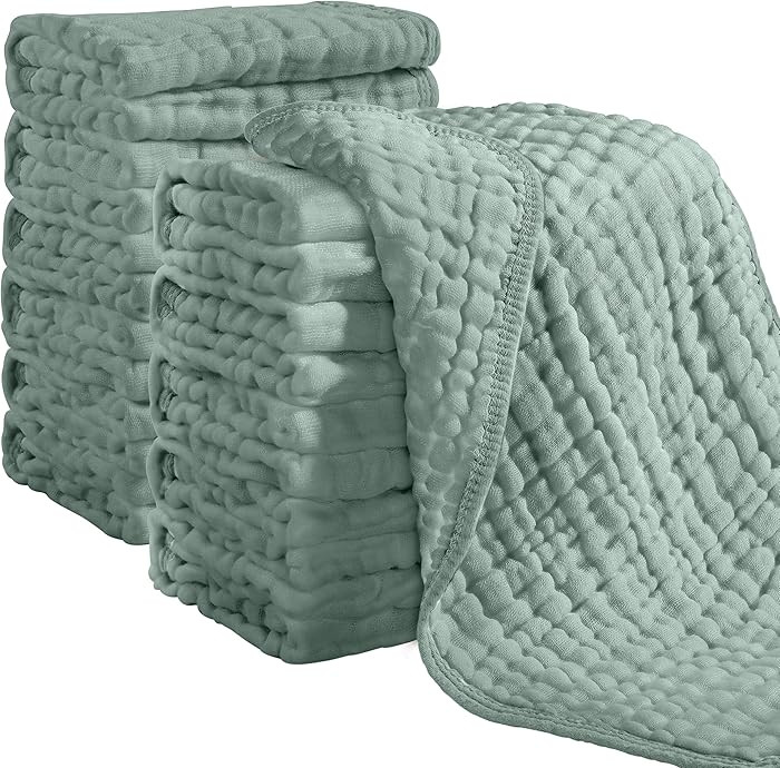 Looxii Muslin Burp Cloths 100% Cotton Muslin Cloths 12 Pack Large 20''x10'' Extra Soft and Absorb... | Amazon (US)