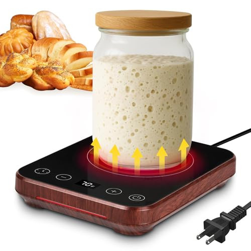 Sourdough Starter Warmer, MAXVINI Upgrade Sourdough Warming Mat with Precision Temperature Control (70-100°F) Auto-Warming Sensor, 0-12H Timer & Auto On/Off, for Home Bakers & Beginners - Wood Grain | Amazon (US)