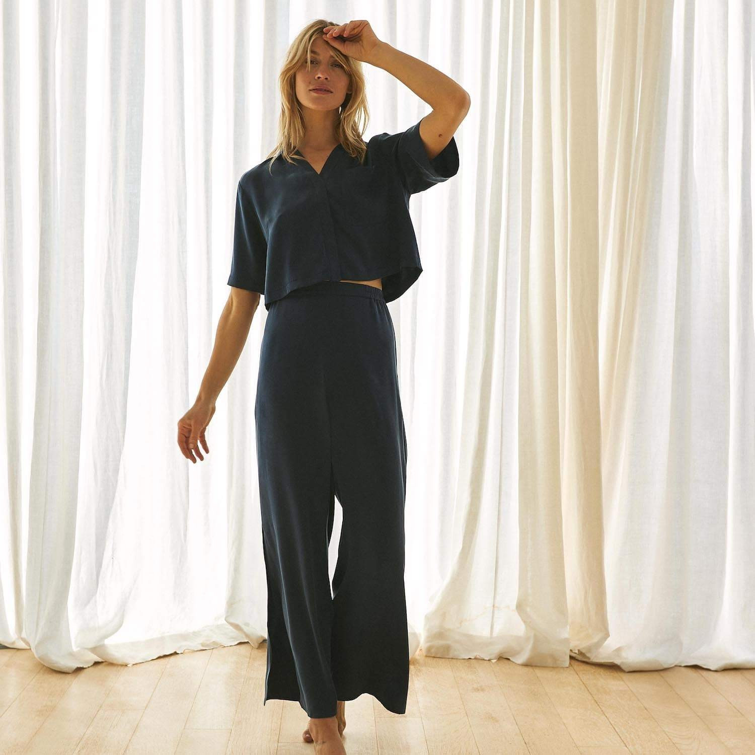 Washable Silk High Rise Pant Set | Lunya
