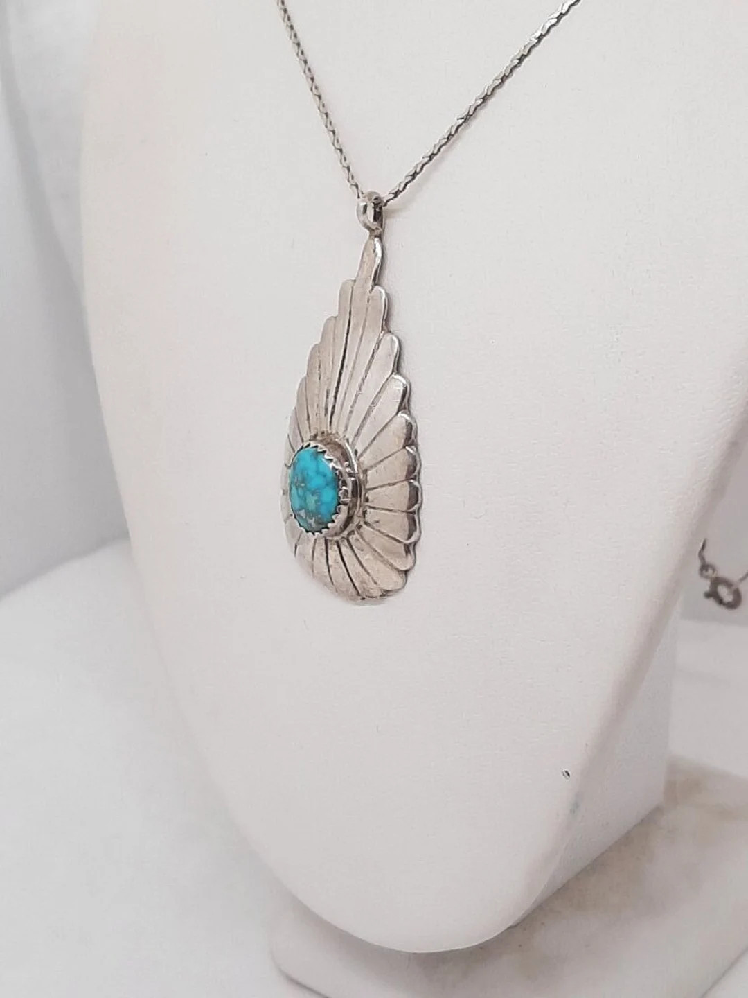 VINTAGE Sterling Silver Teardrop Turquoise Pendant Southwestern Turquoise Necklace NOT INCLUDED N... | Etsy (US)