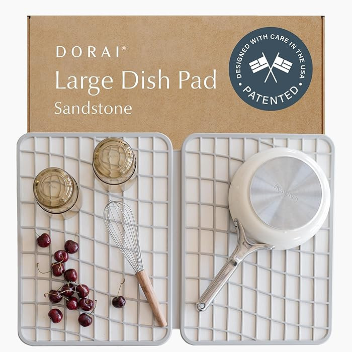 Dorai Home Large Dish Pad – 40% More Drying Space, Eco-Friendly Quick-Drying Stone Mat for Kitc... | Amazon (US)