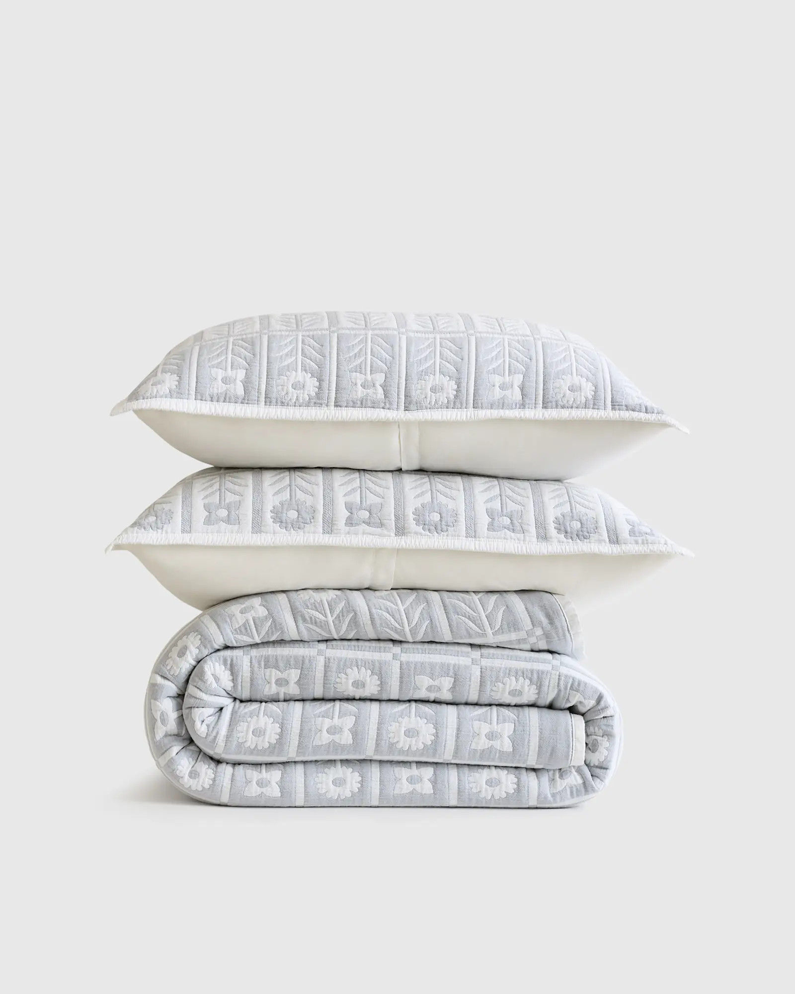 Organic Cotton Jacquard Floral Coverlet Set | Quince