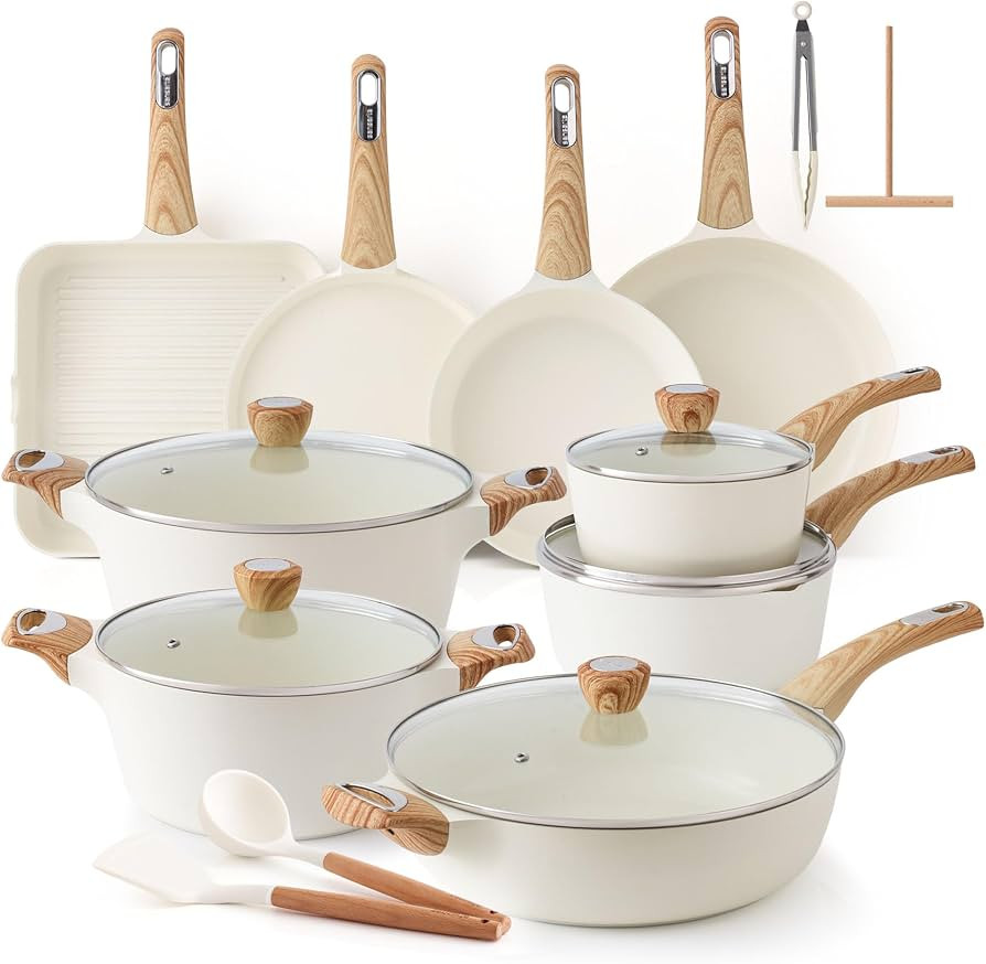 SENSARTE Ceramic Cookware Sets, Pots and Pans Set Non stick, Non toxic Healthy Induction Cookware... | Amazon (US)