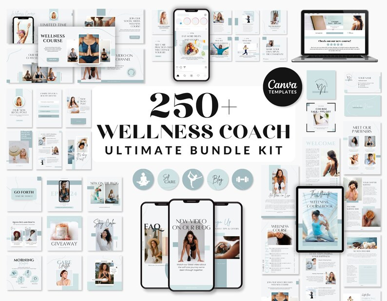 Wellness Coach Social Media Templates Bundle Kit, Wellness Marketing Templates Bundle, Coach Canv... | Etsy (CAD)
