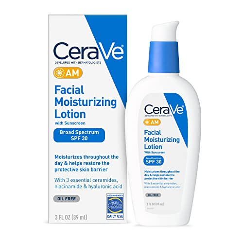 CeraVe AM Facial Moisturizing Lotion SPF 30 | Oil-Free Face Moisturizer with Sunscreen | Non-Comedog | Amazon (US)