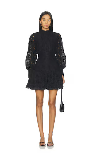 Olessia Lace Mini Dress in Black | Revolve Clothing (Global)