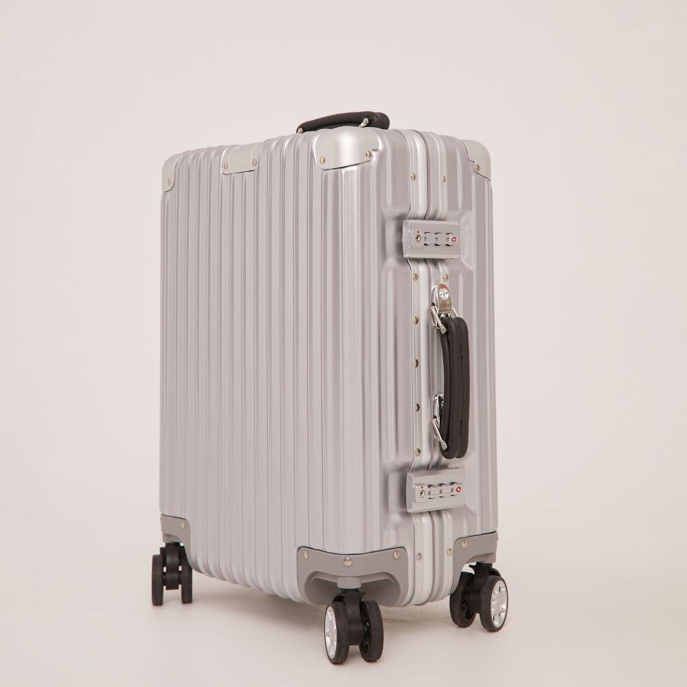 Lock Detail Suitcase In Silver | EGO (UK)