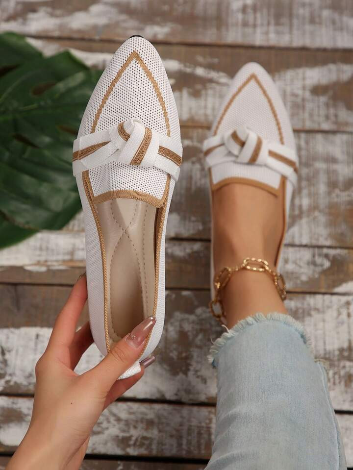 Women's Fashionable Breathable One-Step Loafers, Comfortable Flat Shoes For Plus Size, | SHEIN