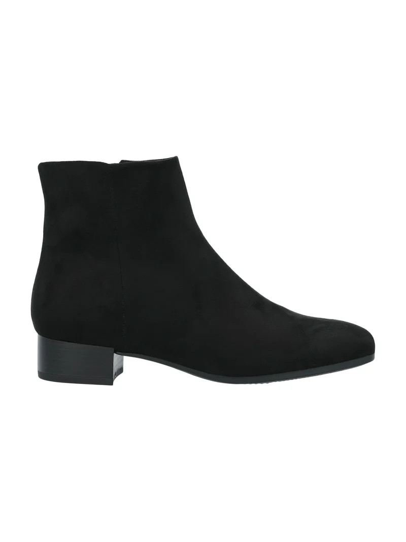 Time and Tru Women's Faux Suede Ankle Boots, Wide Width Available | Walmart (US)