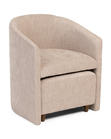 Dakota Chevron Chenille Accent Chair And Nesting Ottoman | Furniture & Lighting | Marshalls | Marshalls