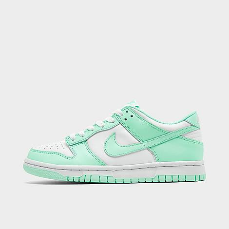 Nike Big Kids Dunk Low Casual Shoes in White/Mint Foam Size: 5.5 | Finish Line (US)
