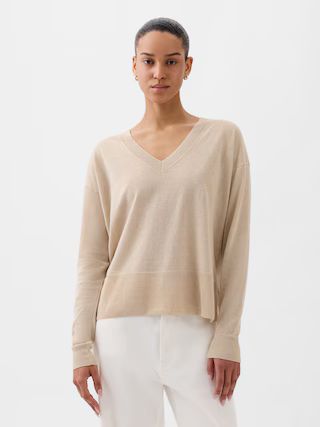 24/7 Split-Hem Linen-Blend Sweater | Gap (CA)
