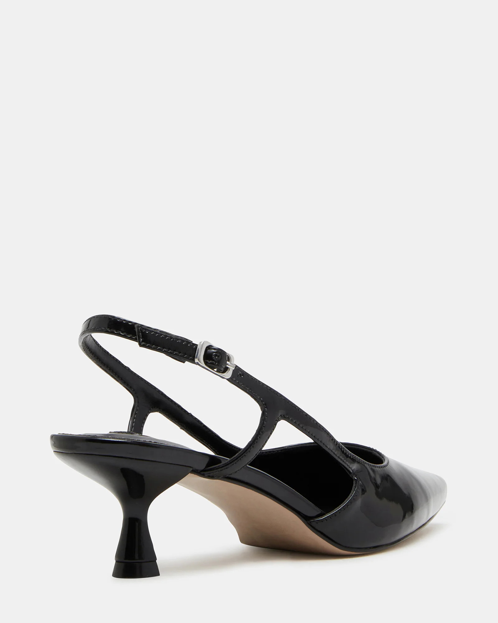 LEGACI Black Patent Slingback Kitten Heel Pumps | Women's Designer Heels | Steve Madden (Canada)