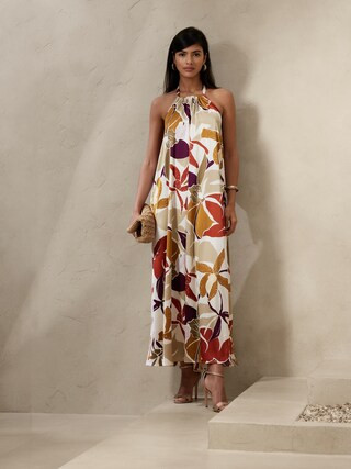 Halter Trapeze Maxi Dress | Banana Republic Factory