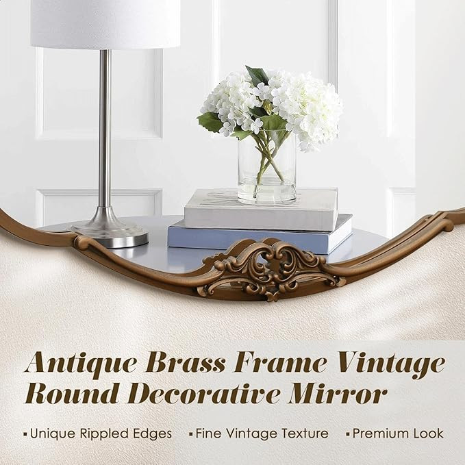 Vintage Gold Wall Mirror: 33"x19.5" Baroque Antique Mirror - Vertical or Horizontal Hanging for E... | Amazon (US)