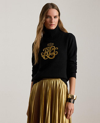 Lauren Ralph Lauren Women's Logo Detail Turtle Neck Sweater - Macy's | Macy's