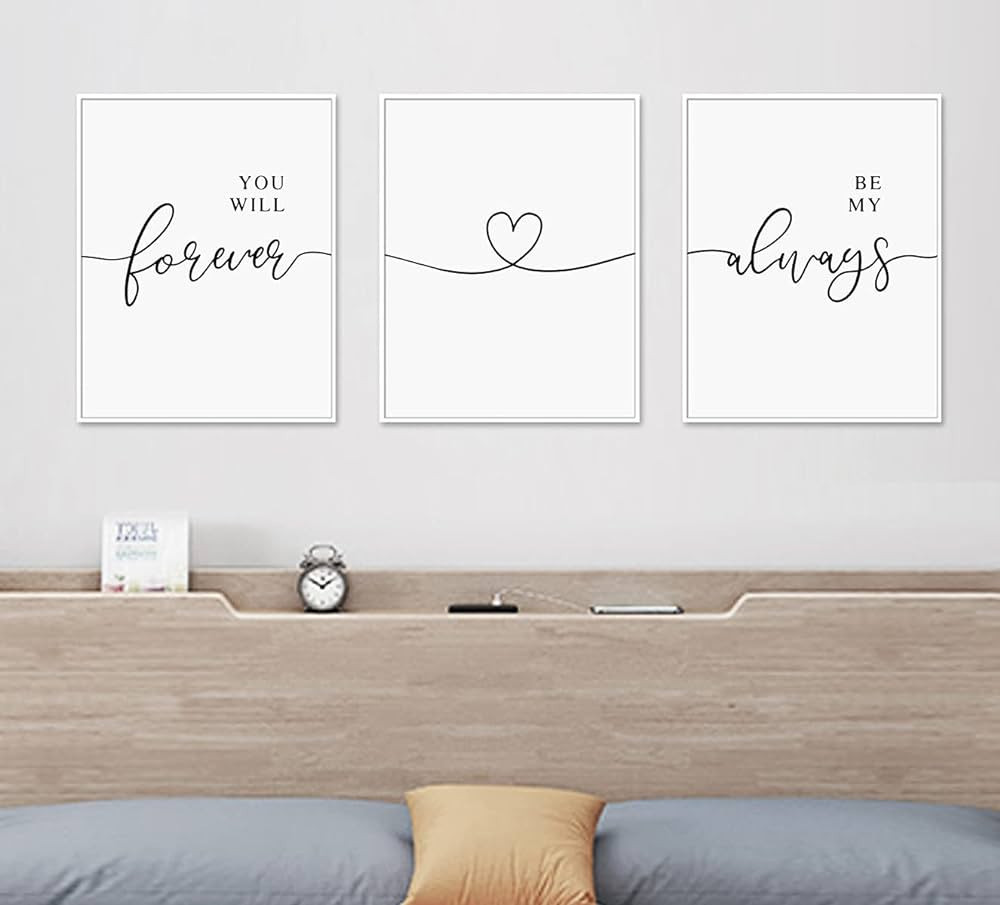 Bedroom Decor for Couples Wall Art Set of 3 Prints Bedroom Wall Decor Loves Above Bed Art Prints ... | Amazon (US)