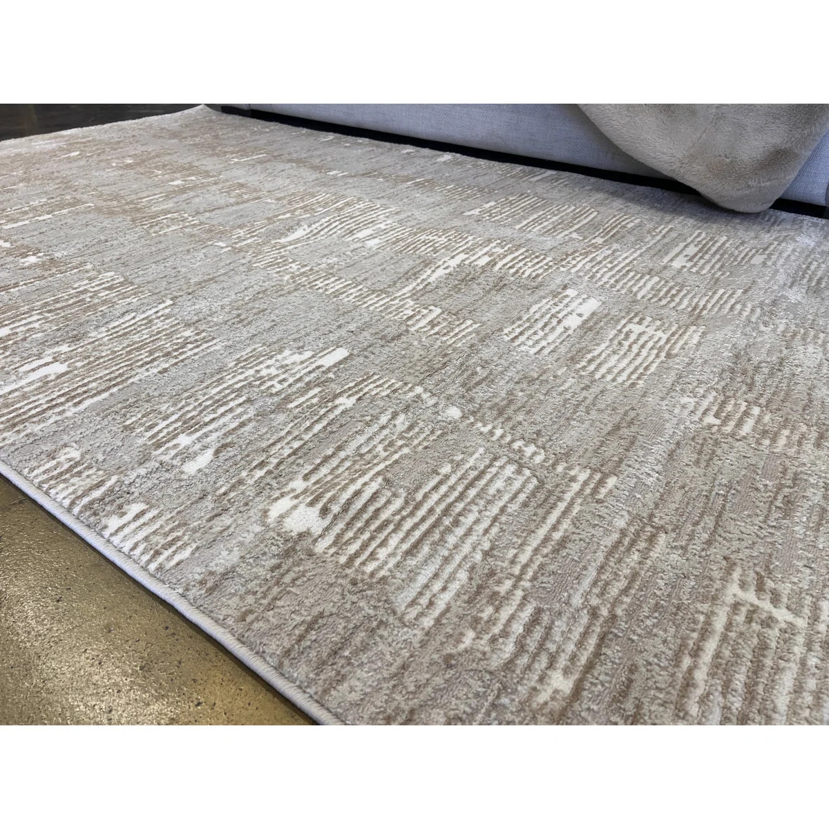 Beige And Mocha Toned Rug With Sculpted High-Low Surface - Nude 23 | Wayfair North America