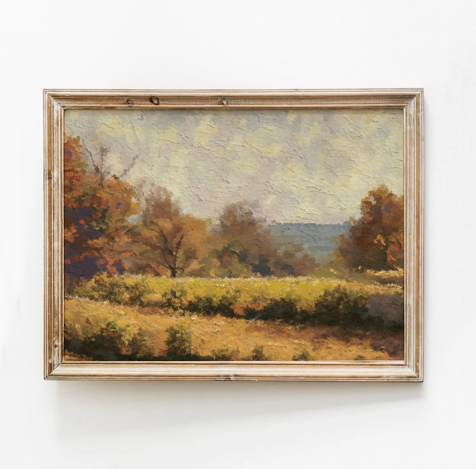 Rustic Autumn Field Landscape Painting: Vintage Country Art (digital Download) - Etsy | Etsy (US)