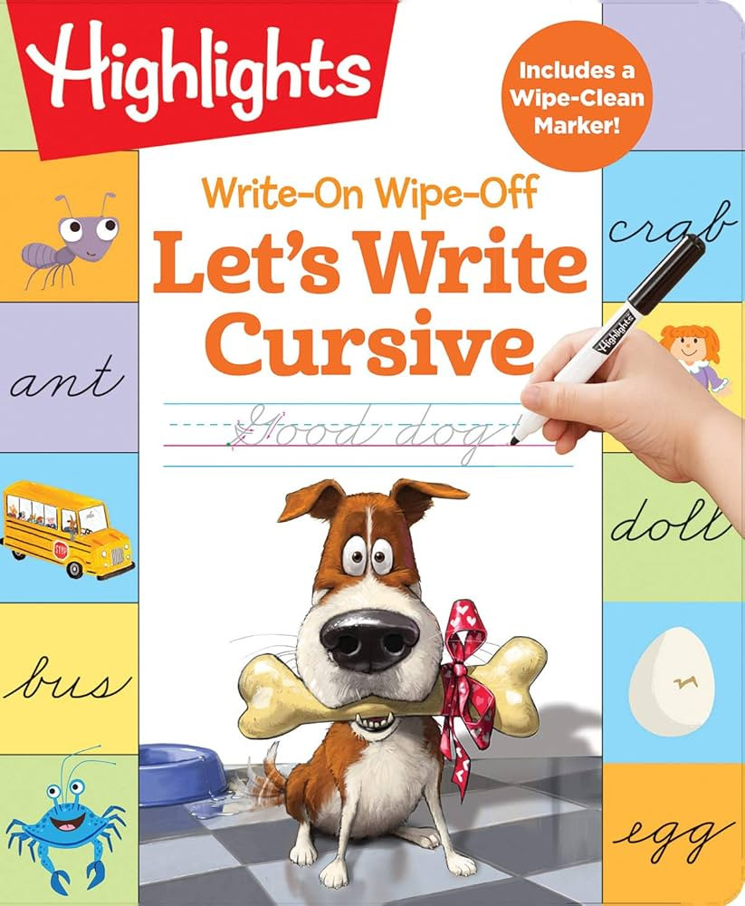 Write-On Wipe-Off Let's Write Cursive (Highlights Write-On Wipe-Off Fun to Learn Activity Books) | Amazon (US)