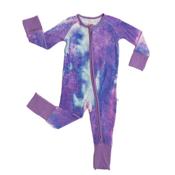 Purple Watercolor Bamboo Viscose Zippy | Little Sleepies
