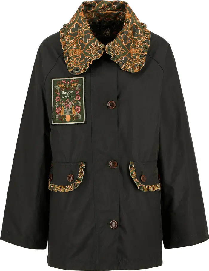 x FARM Rio Maria-Clara Waxed Jacket | Nordstrom