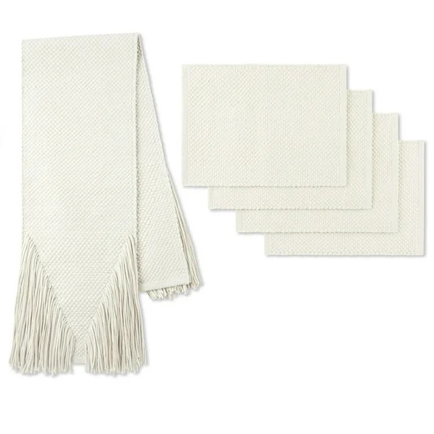 Wanda June Home Fringe Table Runner and 4 Piece Placemat Set by Miranda Lambert, Cream, 14"x72", ... | Walmart (US)