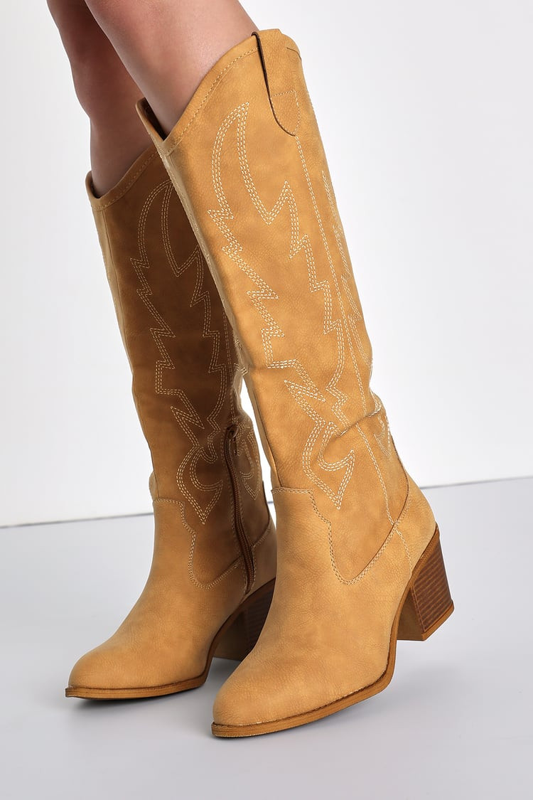 Upwind Camel Western Knee High Boots | Lulus (US)